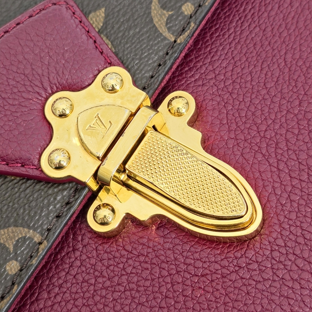 Louis Vuitton Victoire Monogram Chain Flap Bag Burgundy Purple Crossbody Bag - Picture 13 of 17